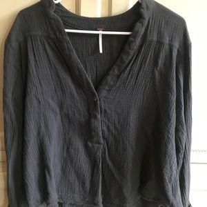 Free people Ribbed long sleeved swing top